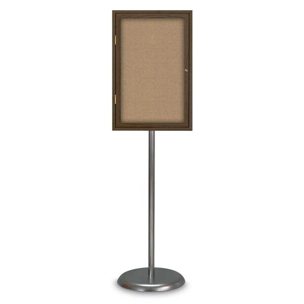 Corkboard, Double Door, Radius Frame, 48x36, UV7003-SATIN-BUFF